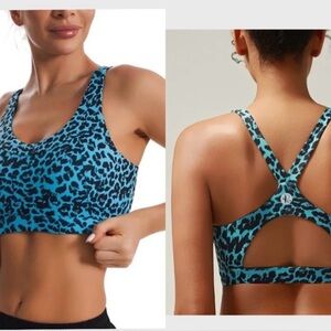 RUNNING GIRL Sports Bra Sz Large Molded Cup hallow Strappy Running Sports Bra